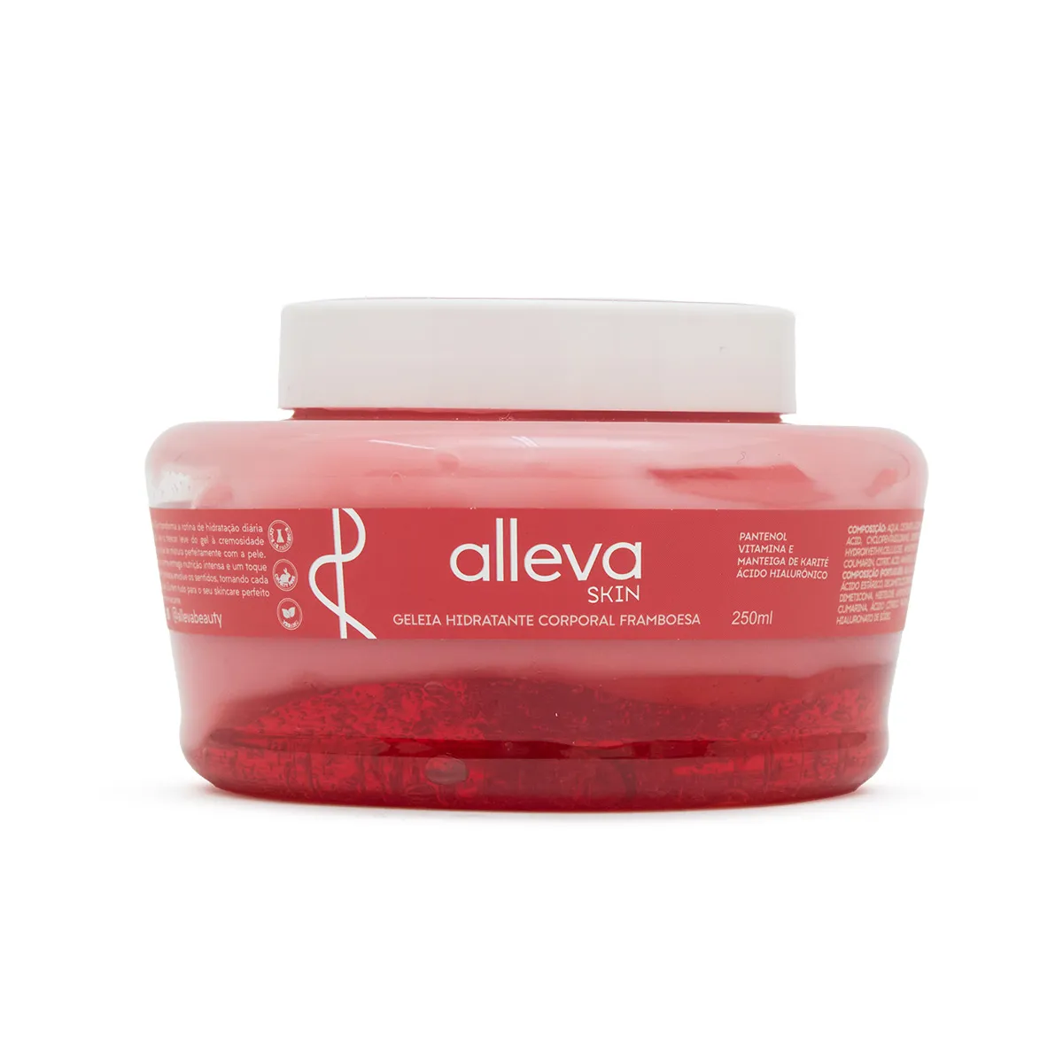 Geleia Hidratante Corporal Framboesa 250ml Alleva