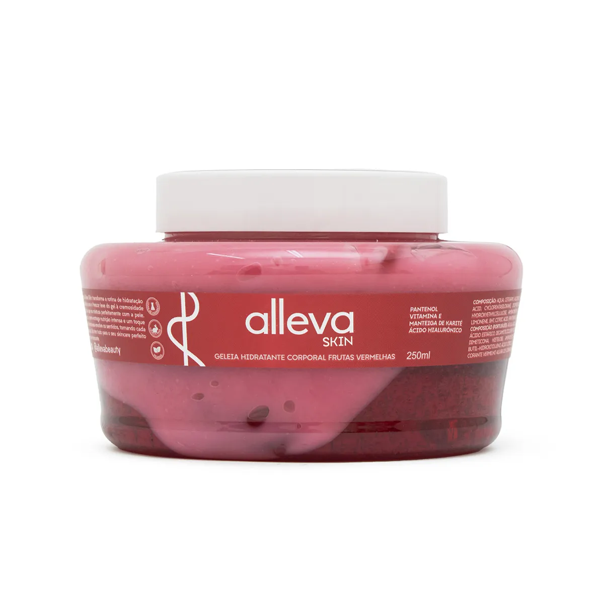 Geleia Hidratante Corporal Frutas Vermelhas 250ml Alleva